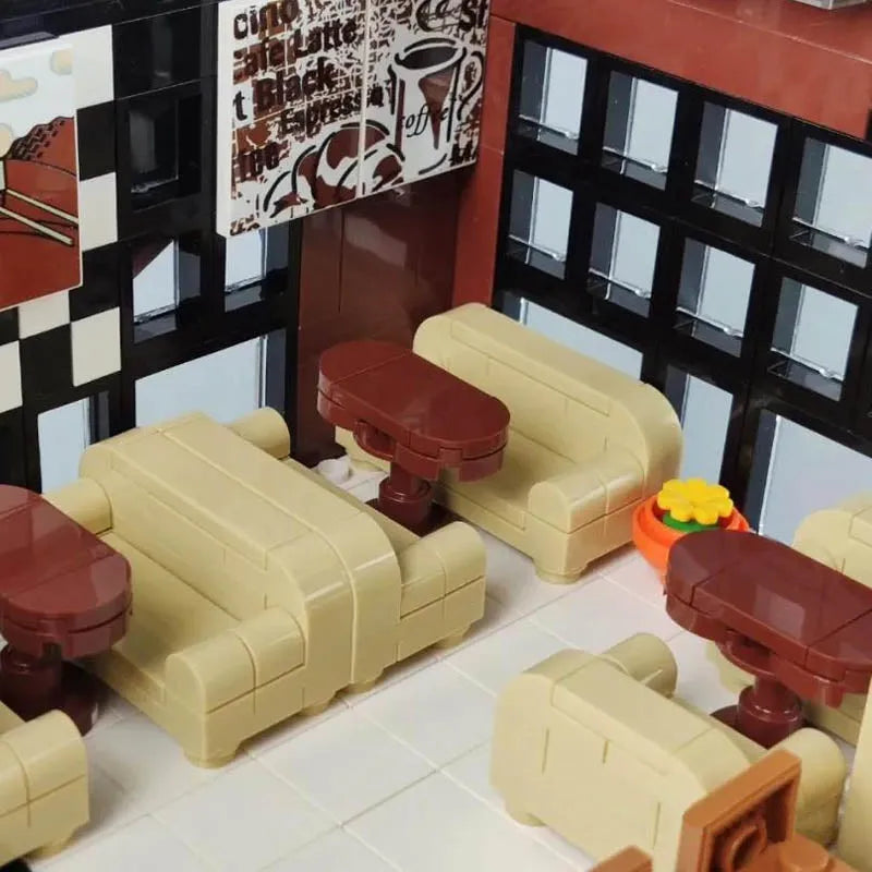 Building Blocks City Street MOC Modern Coffee Shop Bricks Toys 5208 Construction Set Toys - 17