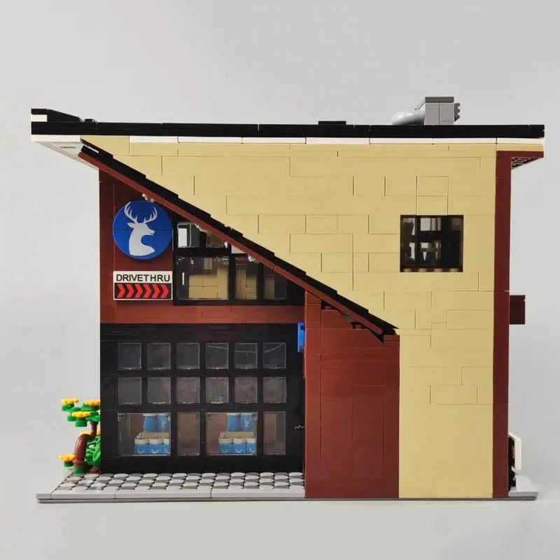 Building Blocks City Street MOC Modern Coffee Shop Bricks Toys 5208 Construction Set Toys - 4
