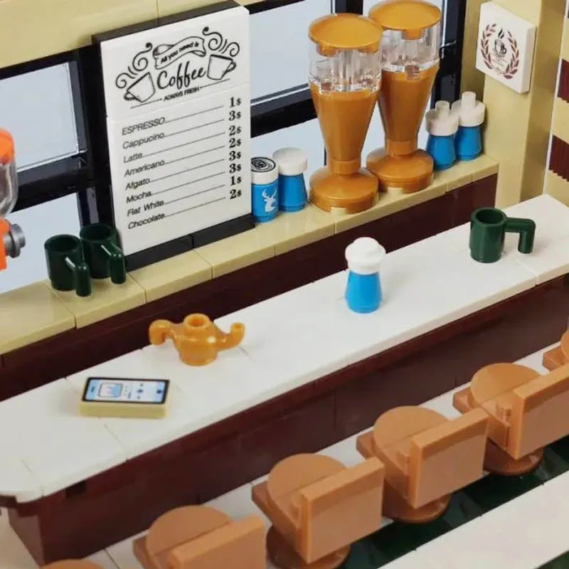 Building Blocks City Street MOC Modern Coffee Shop Bricks Toys 5208 Construction Set Toys - 12