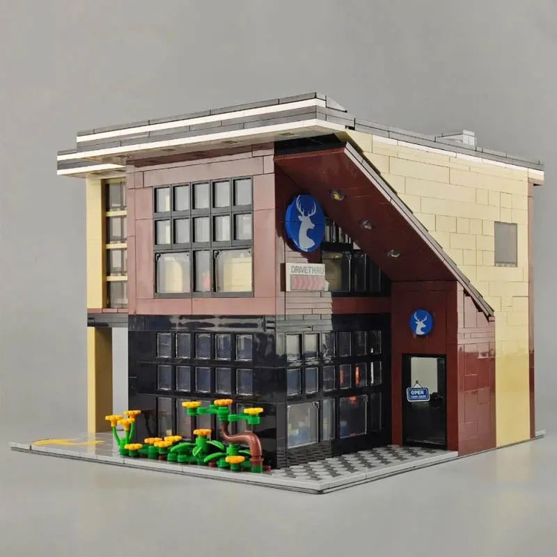Building Blocks City Street MOC Modern Coffee Shop Bricks Toys 5208 Construction Set Toys - 3