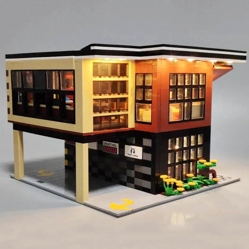 Building Blocks City Street MOC Modern Coffee Shop Bricks Toys 5208 Construction Set Toys - 10