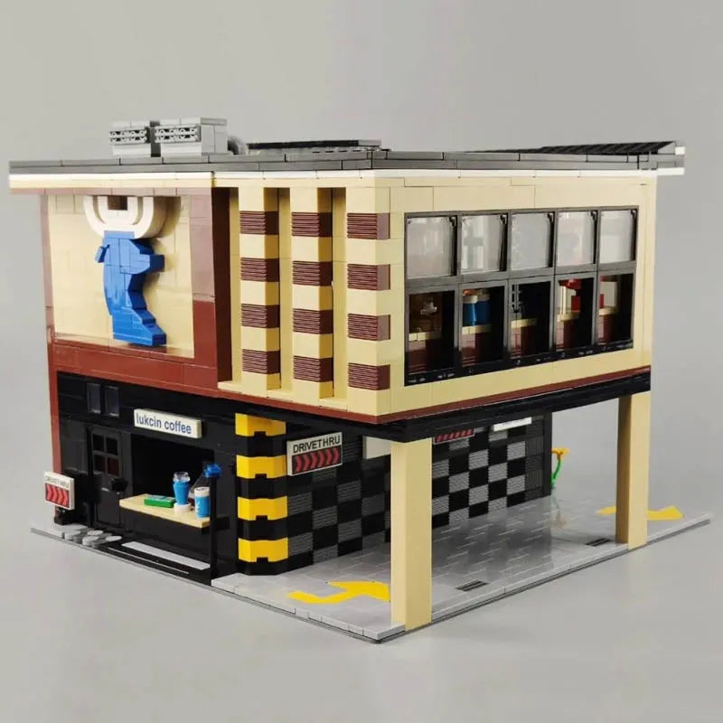 Building Blocks City Street MOC Modern Coffee Shop Bricks Toys 5208 - 14