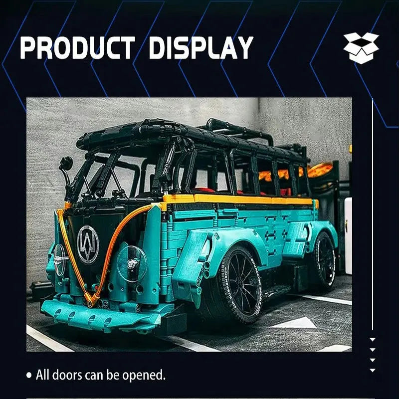 Building Blocks MOC City Tech T2 Low Pitched Camping Bus Bricks Toys C021 Construction Set Toys - 4