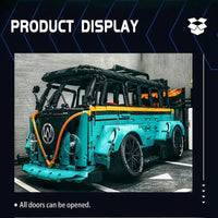 Thumbnail for Building Blocks MOC City Tech T2 Low Pitched Camping Bus Bricks Toys C021 Construction Set Toys - 4