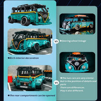 Thumbnail for Building Blocks MOC City Tech T2 Low Pitched Camping Bus Bricks Toys C021 Construction Set Toys - 7