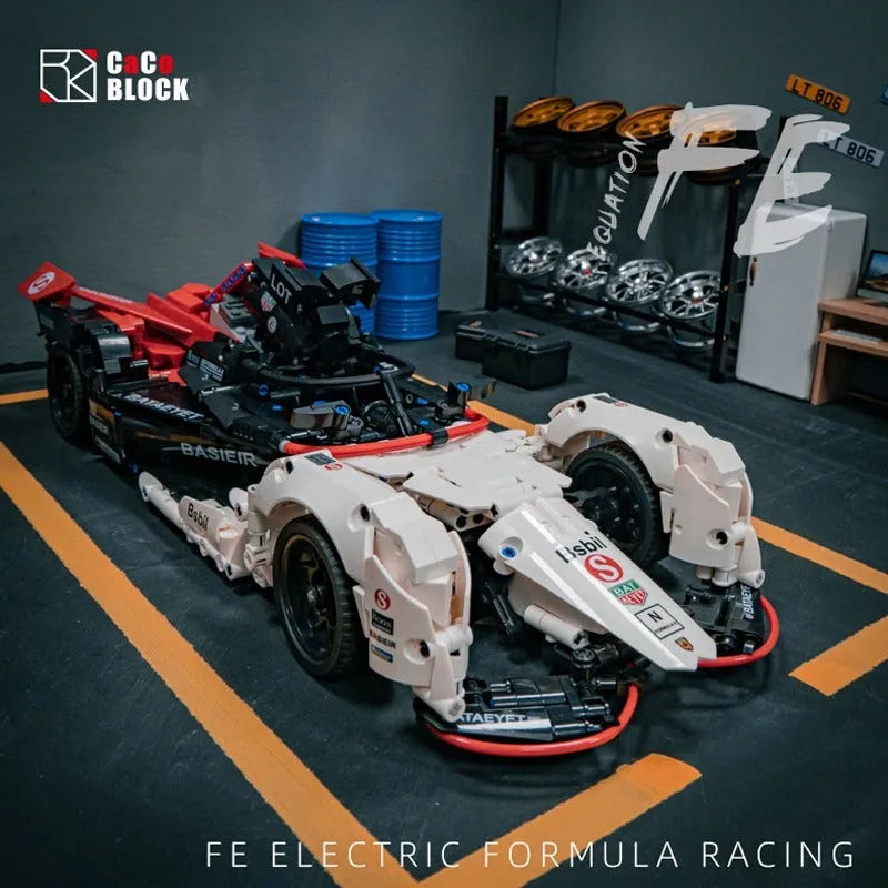 Building Blocks MOC Concept Formula E Porsche 99X Electric Racing Car Bricks Toy - 2
