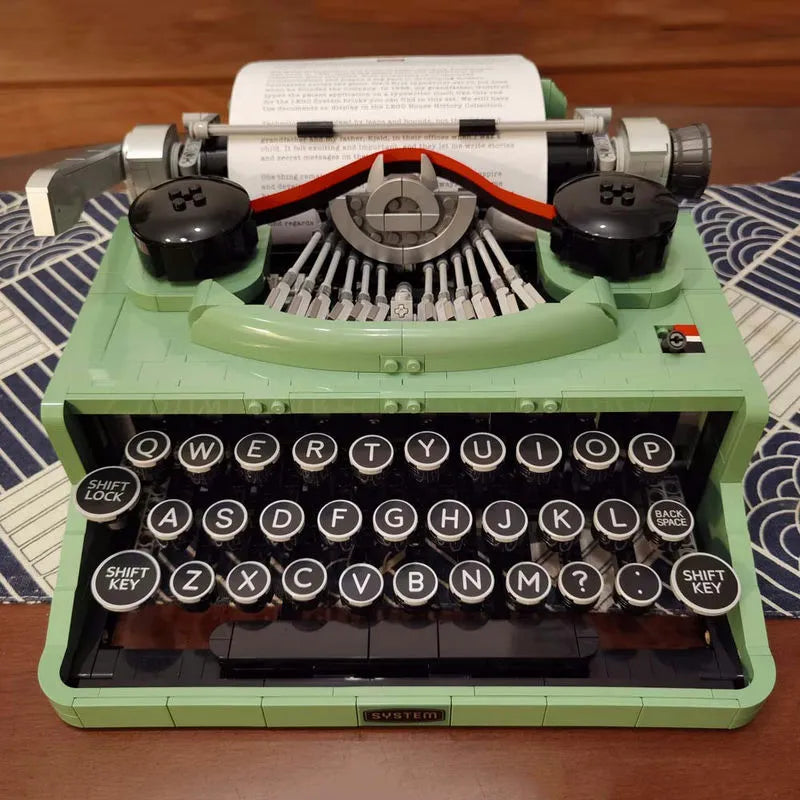 Mini Block Type Writer Creative Expert MOC Retro Typewriter Building Blocks