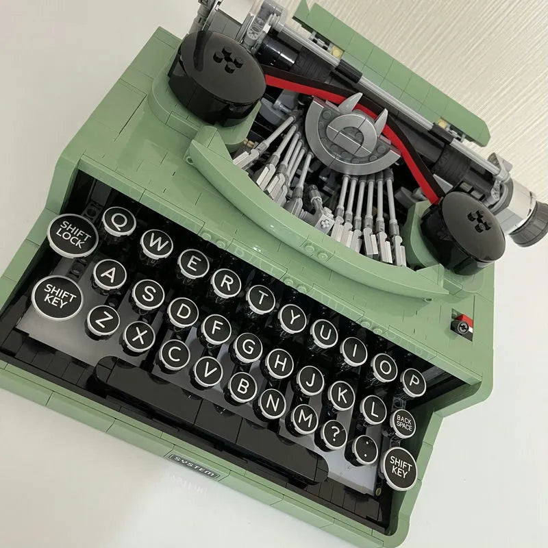 Mini Block Type Writer Creative Expert MOC Retro Typewriter Building Blocks