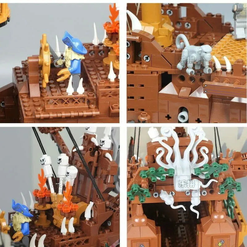 Building Blocks Creative Movie MOC Flying Dutchman Pirate Ship Bricks Toys - 4