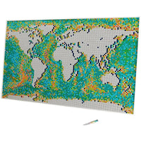 Large Globe World Map Building Blocks MOC Creator Art