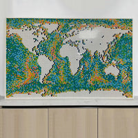 Large Globe World Map Building Blocks MOC Creator Art