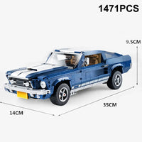 Thumbnail for Building Blocks Creator MOC Expert 21047 Mustang Car Bricks Toy - 1