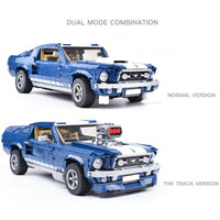 Thumbnail for Building Blocks Creator MOC Expert 21047 Mustang Car Bricks Toy - 5