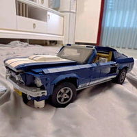 Thumbnail for Building Blocks Creator MOC Expert 21047 Mustang Car Bricks Toy - 12