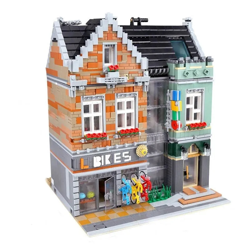 Building Blocks Creator Expert MOC Bikes Shop Street Bricks Toy - 1