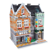 Thumbnail for Building Blocks Creator Expert MOC Bikes Shop Street Bricks Toy - 1