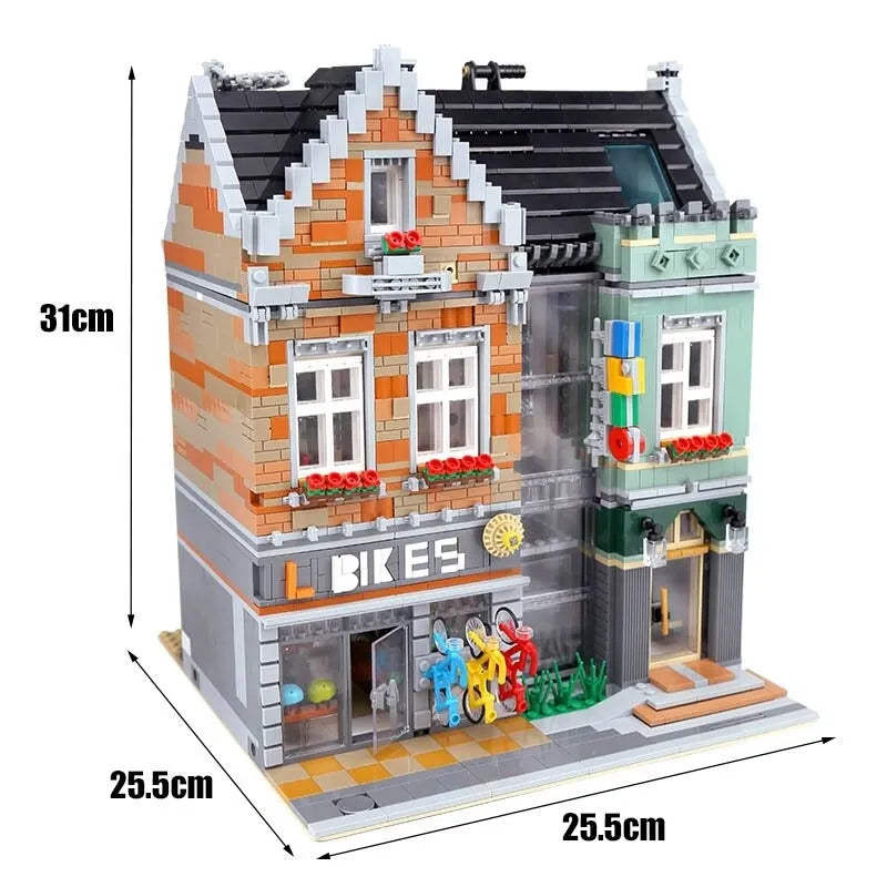 Building Blocks Creator Expert MOC Bikes Shop Street Bricks Toy - 5