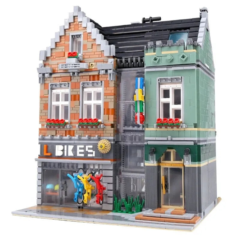 Building Blocks Creator Expert MOC Bikes Shop Street Bricks Toy - 2