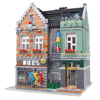 Thumbnail for Building Blocks Creator Expert MOC Bikes Shop Street Bricks Toy - 2