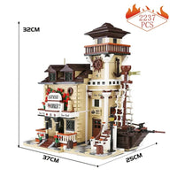 Thumbnail for Building Blocks Creator Expert MOC Boat House Diner Bricks Toy - 5