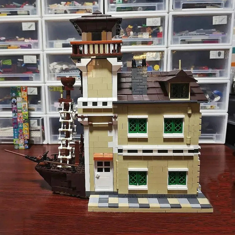 Building Blocks Creator Expert MOC Boat House Diner Bricks Toy - 10