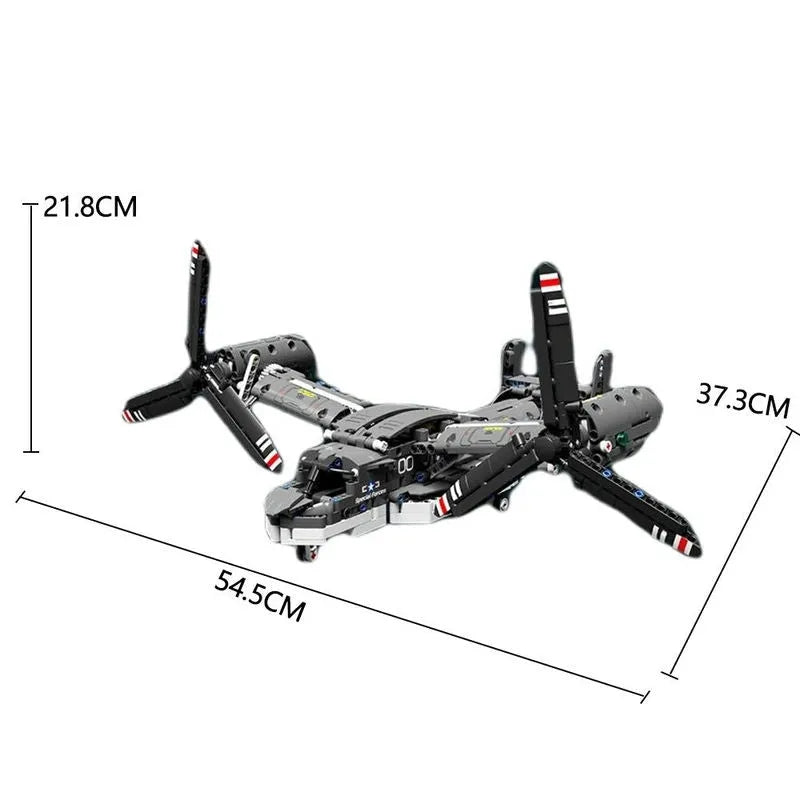 Building Blocks MOC Creator Expert Boeing Bell V22 Osprey Bricks Toys - 1