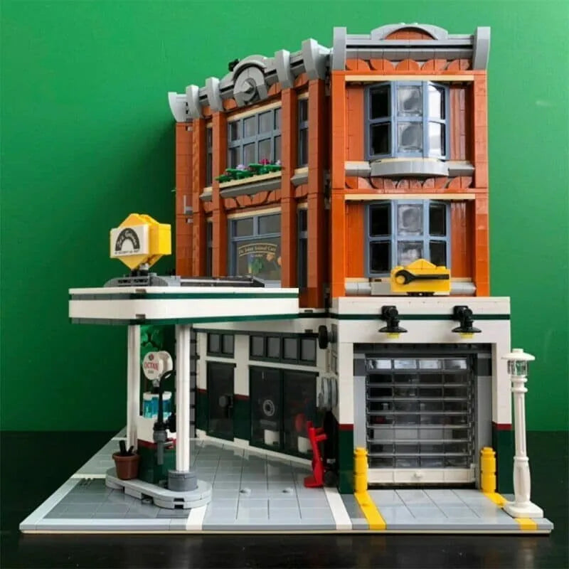 Building Blocks MOC Creator Expert City Corner Garage Bricks Toys EU - 5