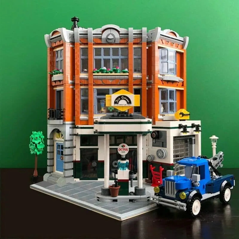 Building Blocks MOC Creator Expert City Corner Garage Bricks Toys EU - 3