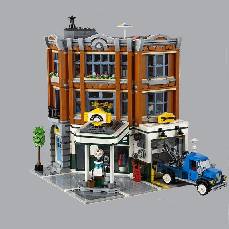 Building Blocks MOC Creator Expert City Corner Garage Bricks Toys EU - 2