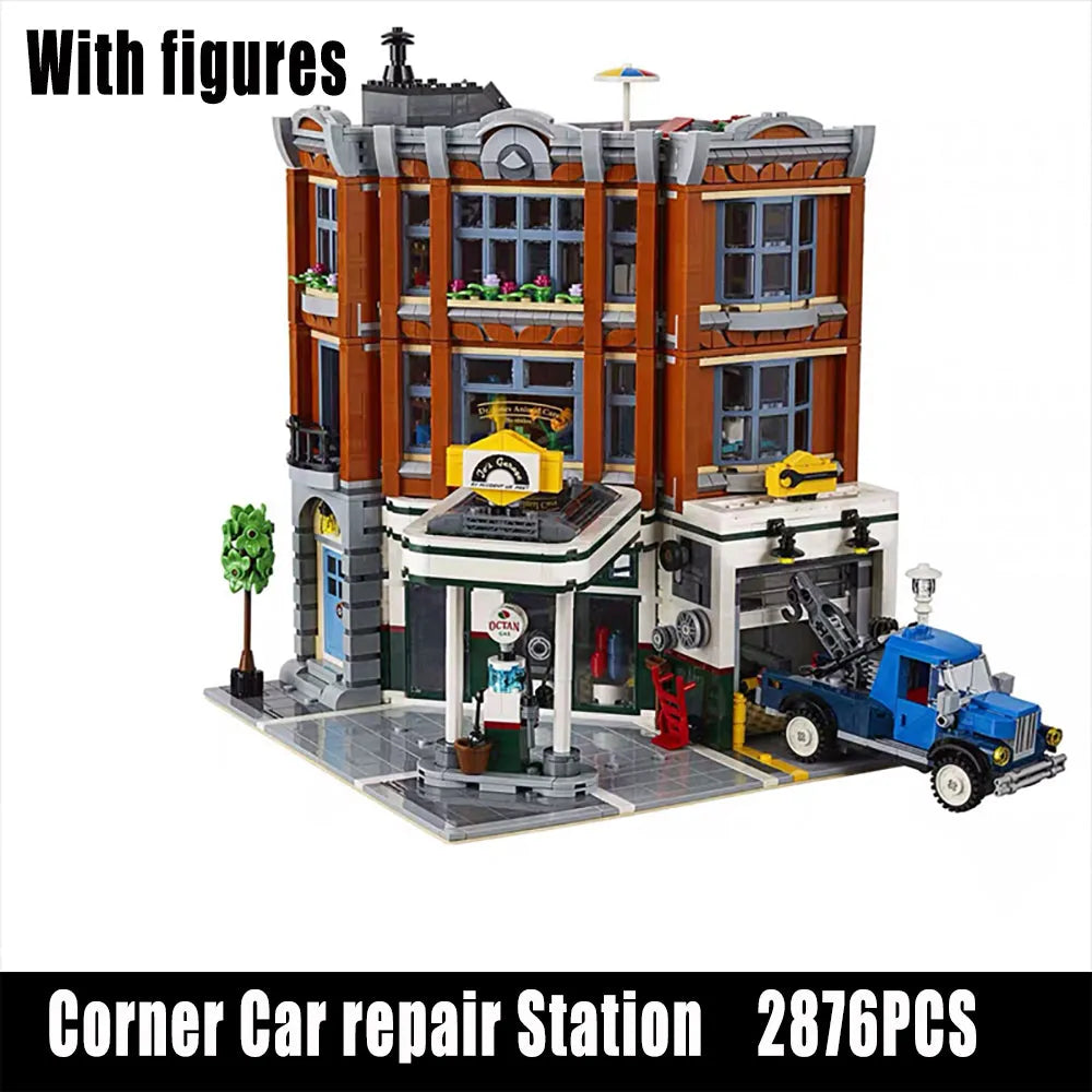 Building Blocks MOC Creator Expert City Corner Garage Bricks Toys EU - 6