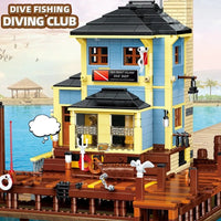Thumbnail for Building Blocks Creator Expert MOC City Dive Shop Bricks Toy - 8