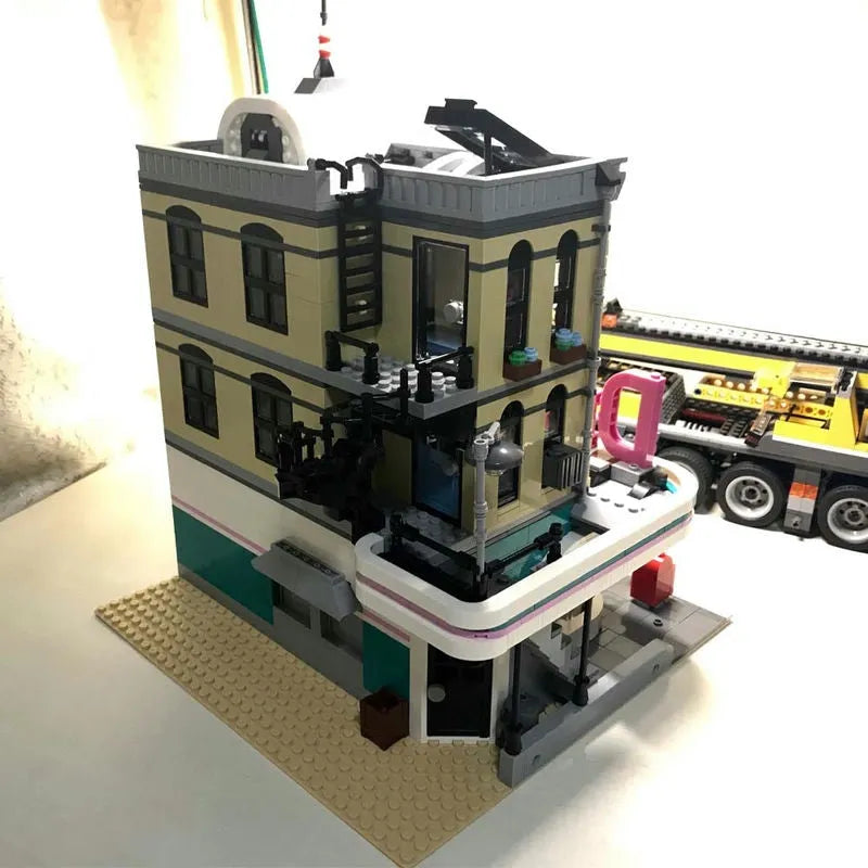 Building Blocks MOC Creator Expert City Downtown Diners Bricks Toys EU Construction Set Toys - 11