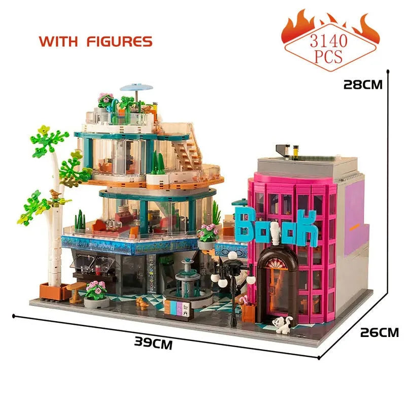 Building Blocks MOC Creator Expert City Fantasy Plaza Bricks Toys - 3