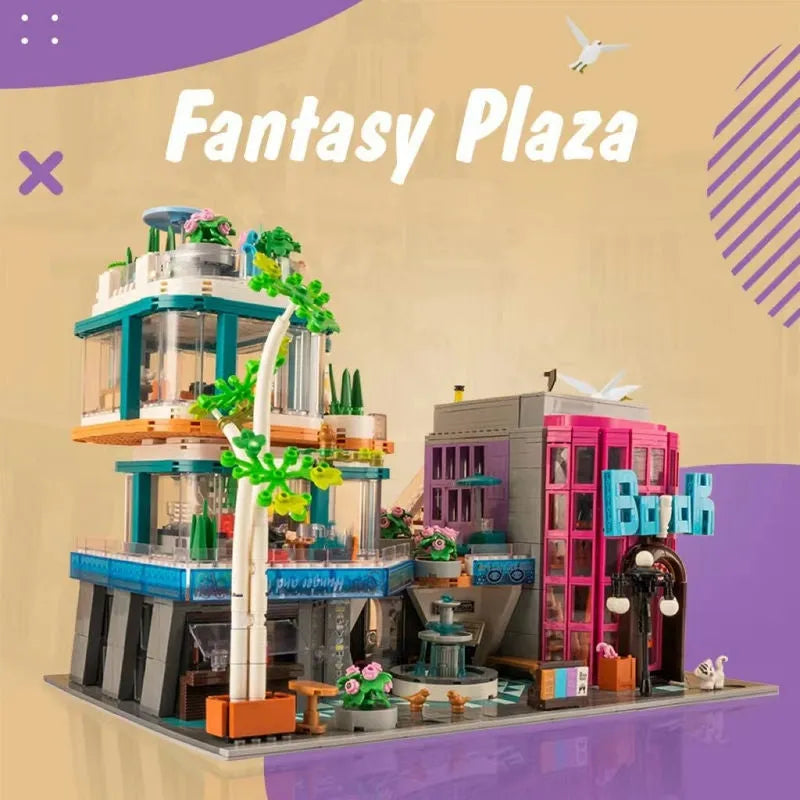 Building Blocks MOC Creator Expert City Fantasy Plaza Bricks Toys - 2