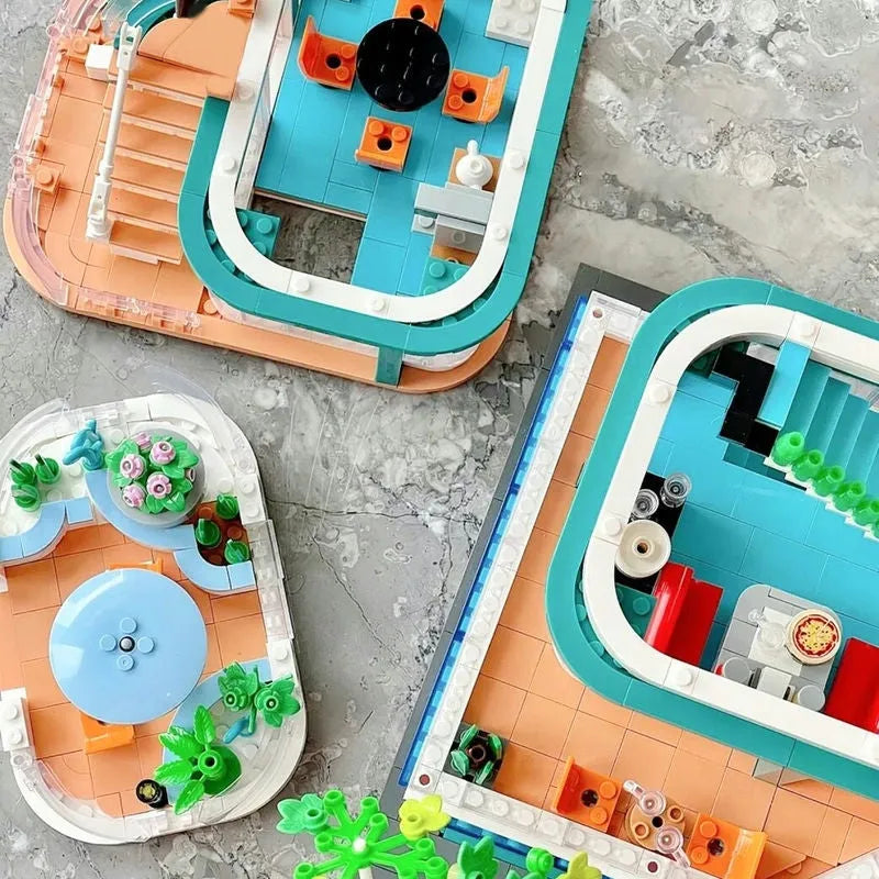 MOC Creator Expert City Fantasy Plaza Building Blocks Toys