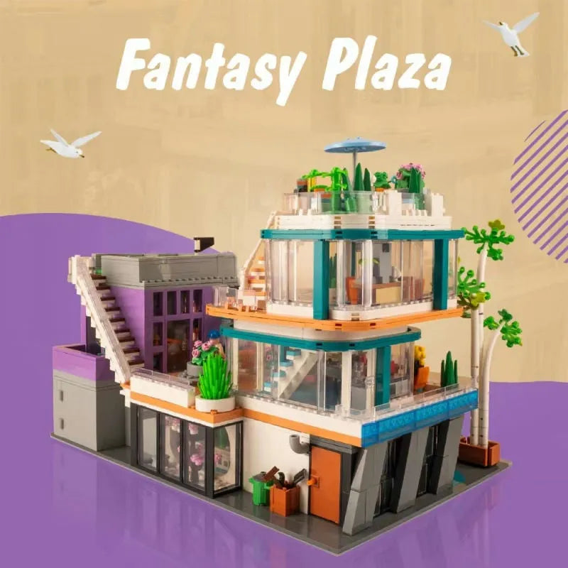 Building Blocks MOC Creator Expert City Fantasy Plaza Bricks Toys - 4