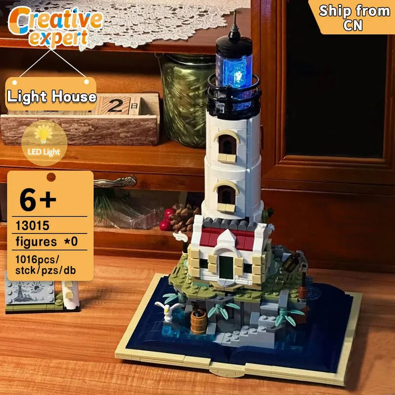 MOC Creator Expert Medieval Lighthouse Tower Building Blocks