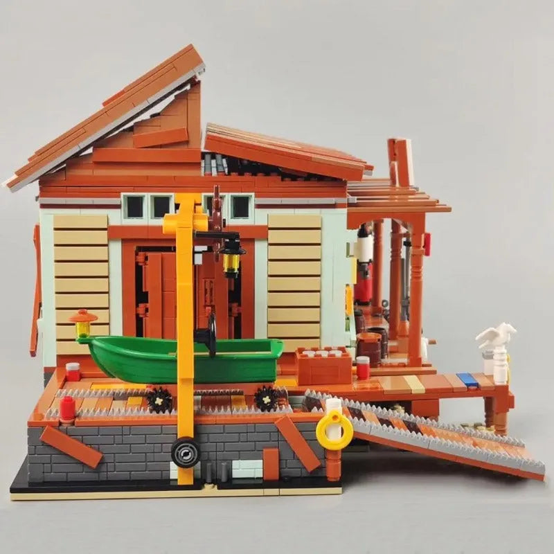 Building Blocks Creator Expert MOC Old Fishing Shipyard Bricks Toy - 7