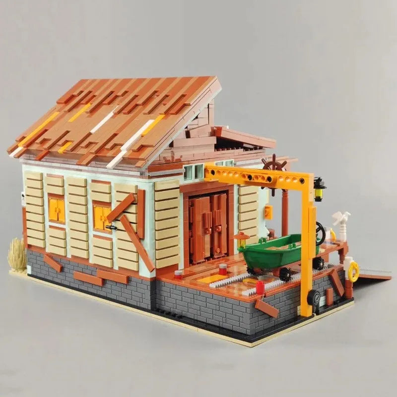 Building Blocks Creator Expert MOC Old Fishing Shipyard Bricks Toy - 8