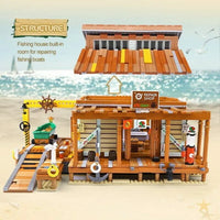Thumbnail for Building Blocks Creator Expert MOC Old Fishing Shipyard Bricks Toy Construction Set Toys - 3