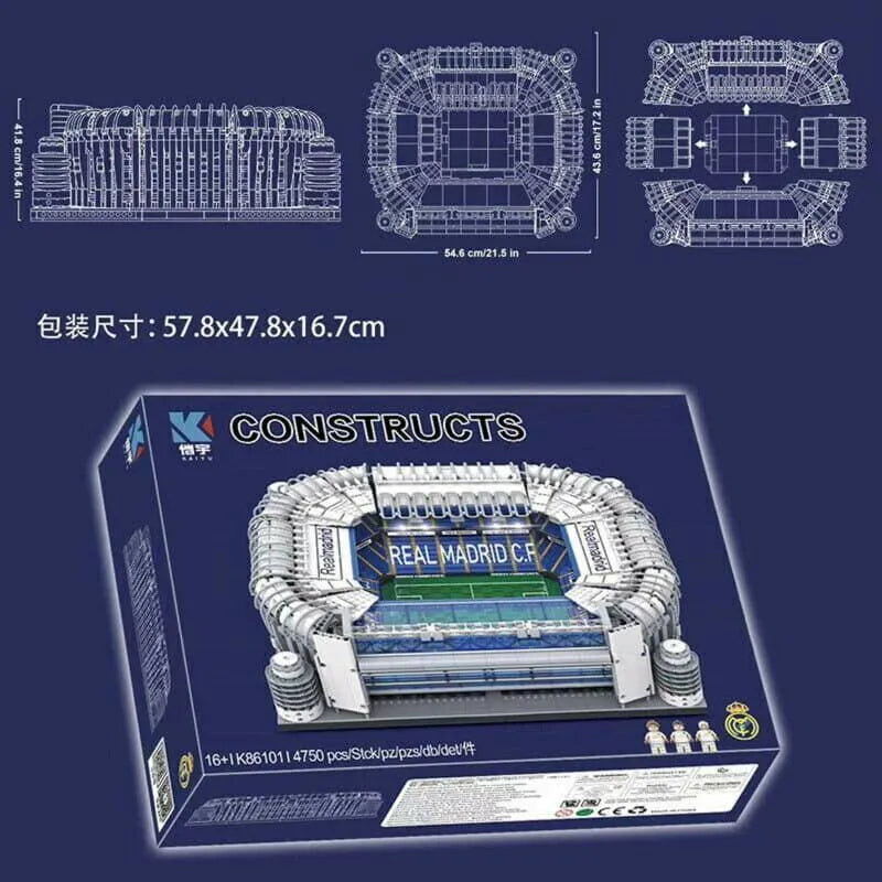 Building Blocks Creator Expert Real Madrid Football Stadium Bricks Toy - 4