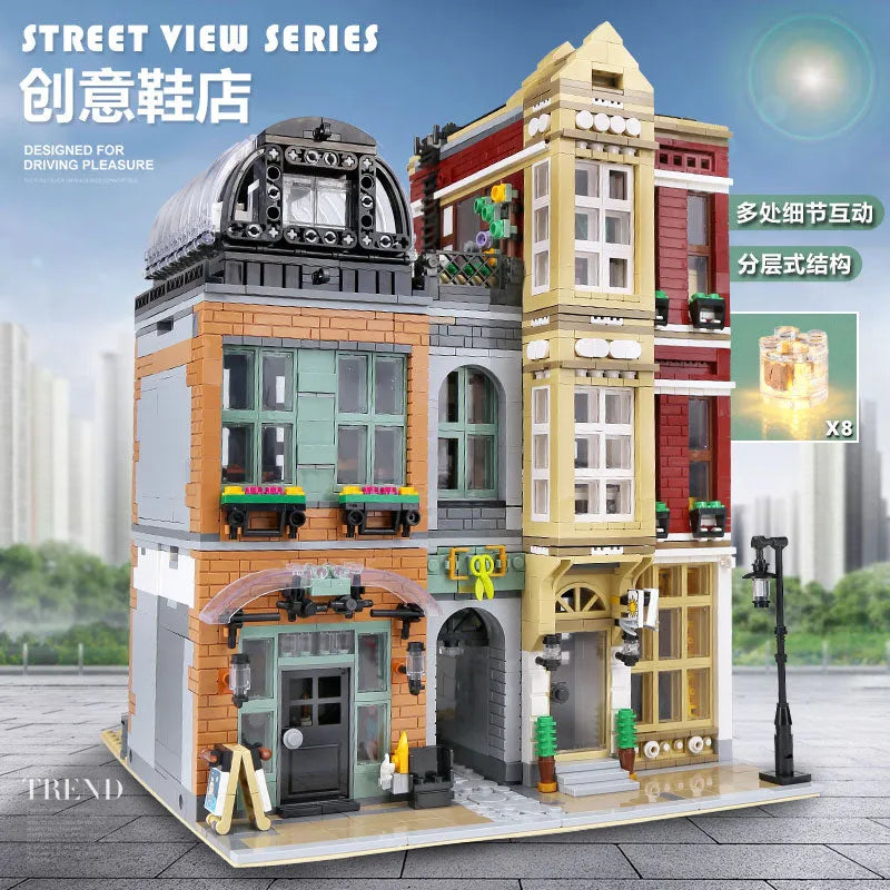 Building Blocks Creator Expert MOC Shoes Shop Street Bricks Kids Toys - 4
