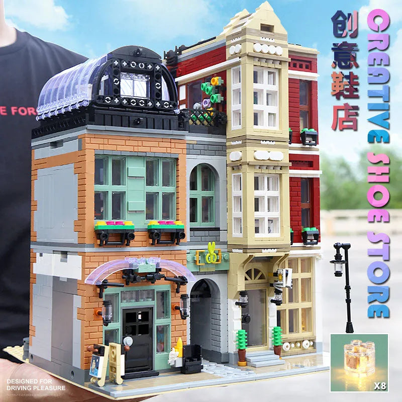 Building Blocks Creator Expert MOC Shoes Shop Street Bricks Kids Toys - 2