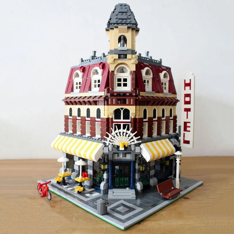 Building Blocks MOC Creator Street Expert City Corner Cafe Bricks Toys - 4