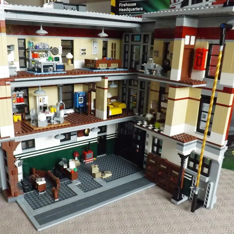Building Blocks MOC Expert 16001 Firehouse Headquarters Bricks Toy - 9