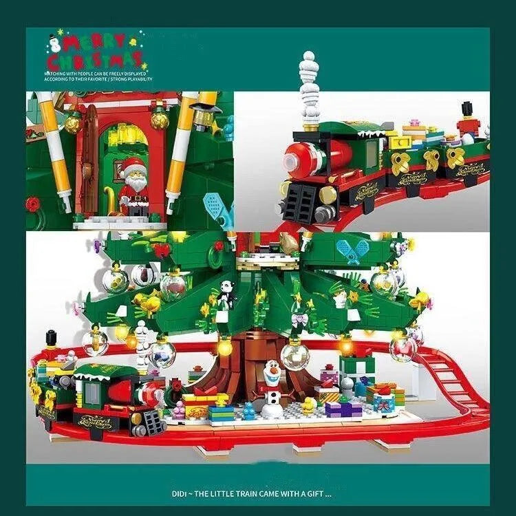 Santa Tree House MOC Expert Christmas Building Blocks Santa Tree House