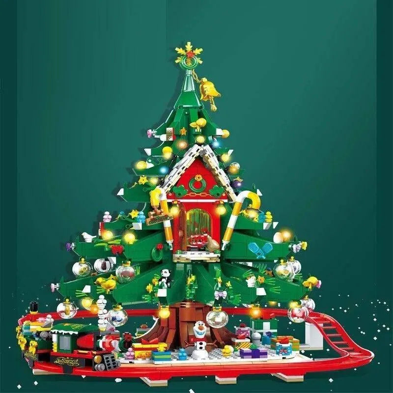 Santa Tree House MOC Expert Christmas Building Blocks Santa Tree House