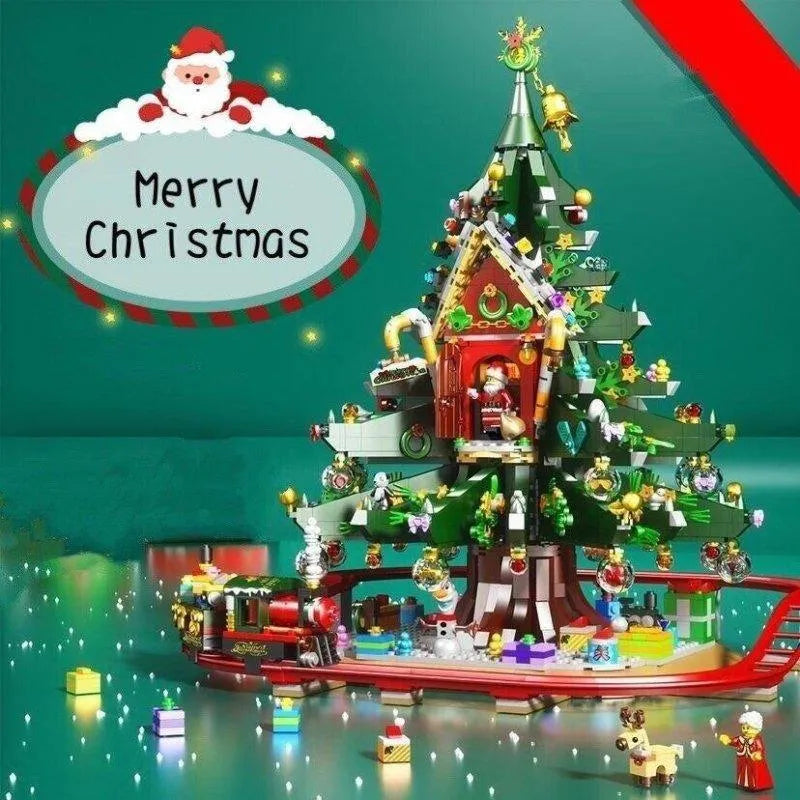 Santa Tree House MOC Expert Christmas Building Blocks Santa Tree House