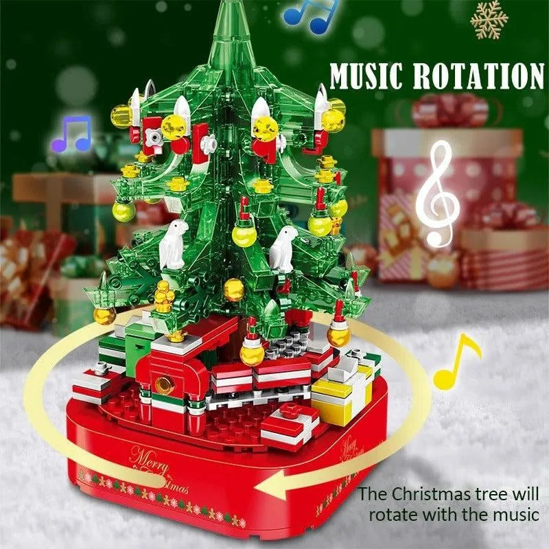 Building Blocks MOC Expert Christmas Tree Santa Music Light Box Bricks Kids Toys - 6