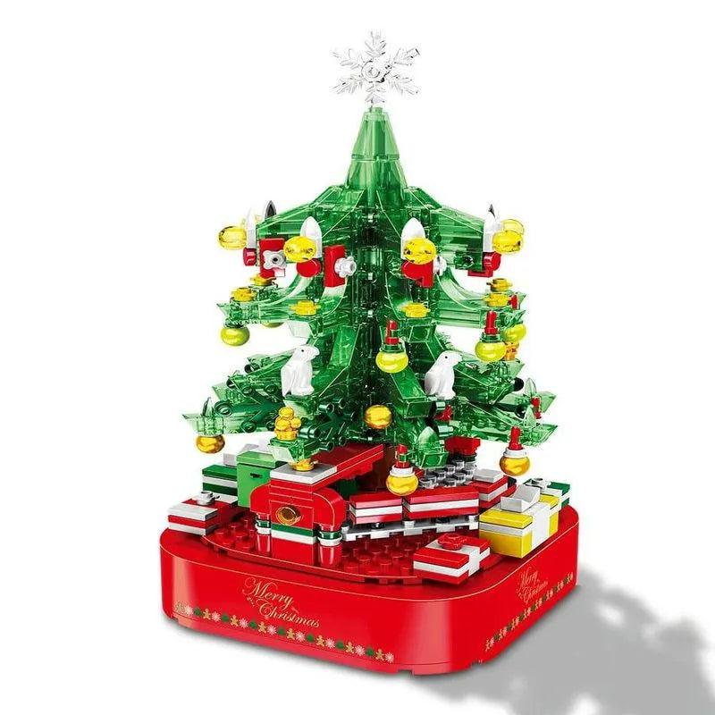 Building Blocks MOC Expert Christmas Tree Santa Music Light Box Bricks Kids Toys - 2